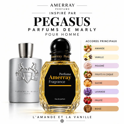 Amerray inspiré par Pegasus Parfums de Marly – accords amande · vanille · poudré · fruits à coque · sucré · lavande · fruité · boisé