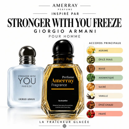 Amerray inspiré par Stronger With You Freeze Giorgio Armani – accords agrume · épicé frais · boisé · aromatique · sucré · vanille · épicé chaud · fruité