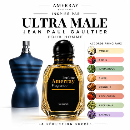 Amerray inspiré par Ultra Male Jean Paul Gaultier – accords vanille · fruité · aromatique · sucré · cannelle · épicé chaud · épicé frais · lavande
