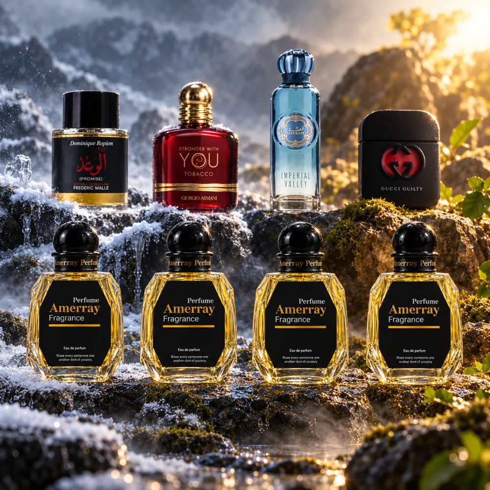 New Pack 2026 N°15 Amerray – 4 parfums homme hiver et été : Promise, Stronger With You Tobacco, Imperial Valley, Gucci Guilty Black