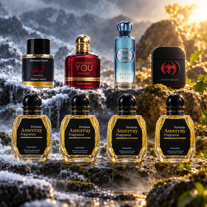 New Pack 2026 N°15 Amerray – 4 parfums homme hiver et été : Promise, Stronger With You Tobacco, Imperial Valley, Gucci Guilty Black