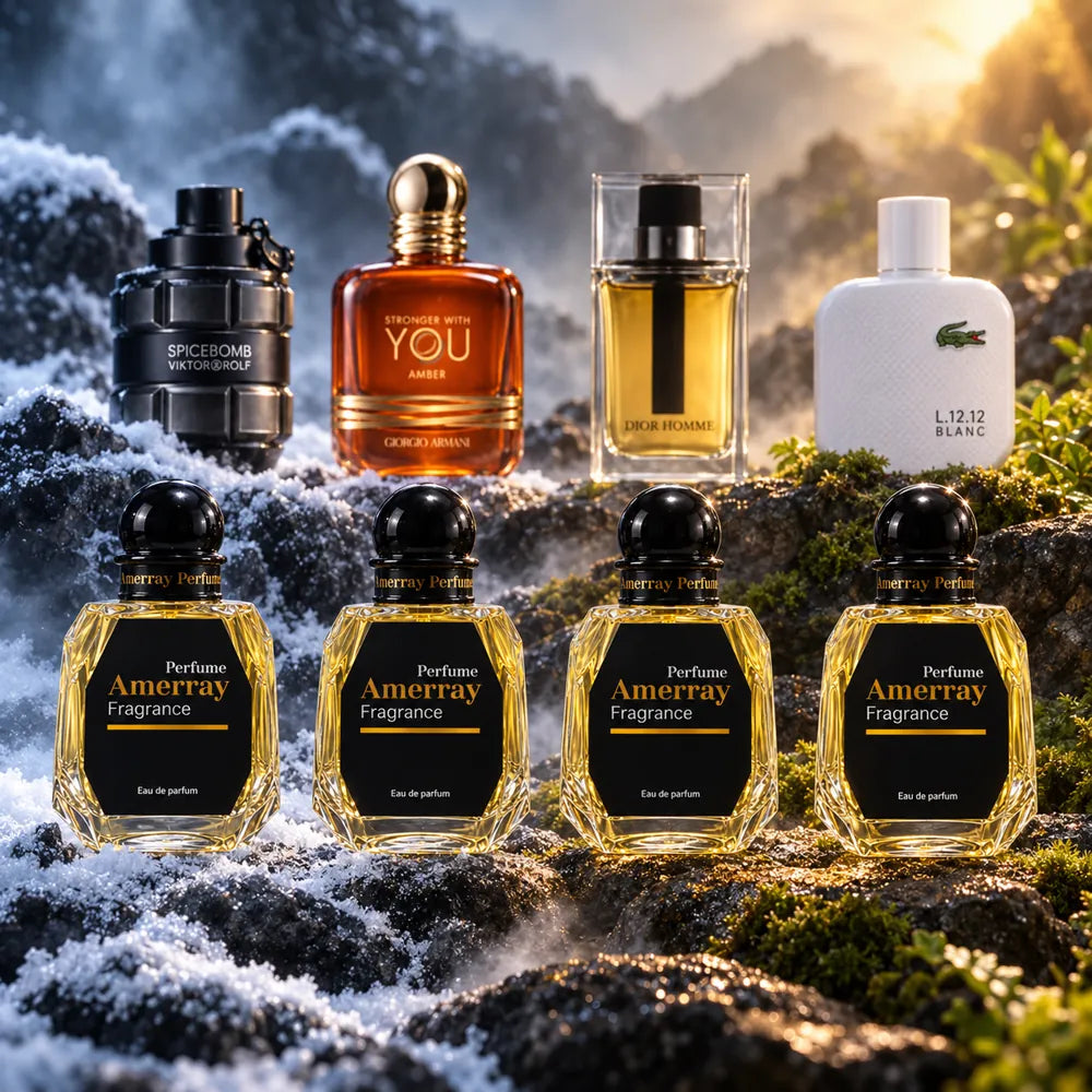 New Pack 2026 N°17 Amerray – 4 parfums homme hiver et été : Spicebomb, Stronger With You Amber, Dior Homme, L.12.12 Blanc