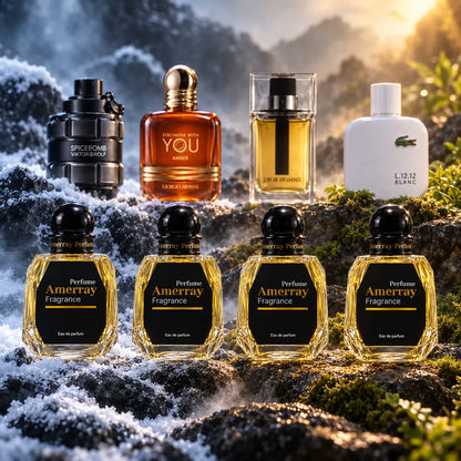 New Pack 2026 N°17 Amerray – 4 parfums homme hiver et été : Spicebomb, Stronger With You Amber, Dior Homme, L.12.12 Blanc