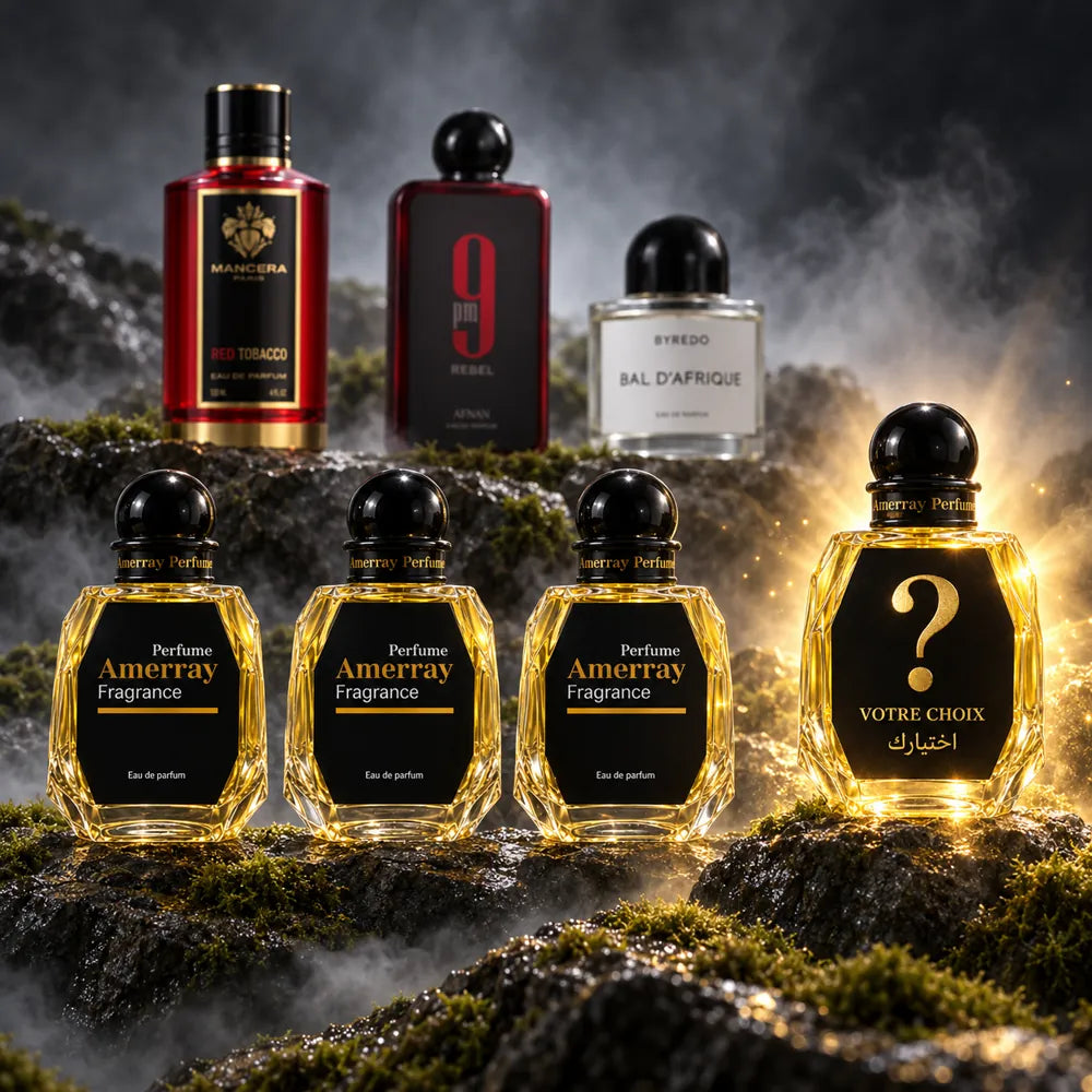 New Pack 2026 N°9 Amerray – Red Tobacco, 9 PM Rebel, Bal d'Afrique + 1 parfum au choix