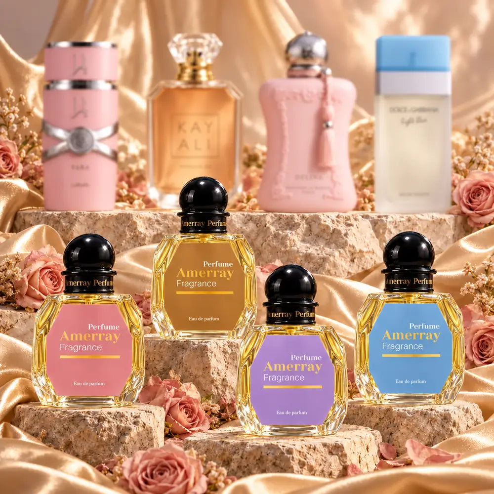 Pack 4 parfums femme Amerray N°1 – Yara, Vanilla 28, Delina, Light Blue