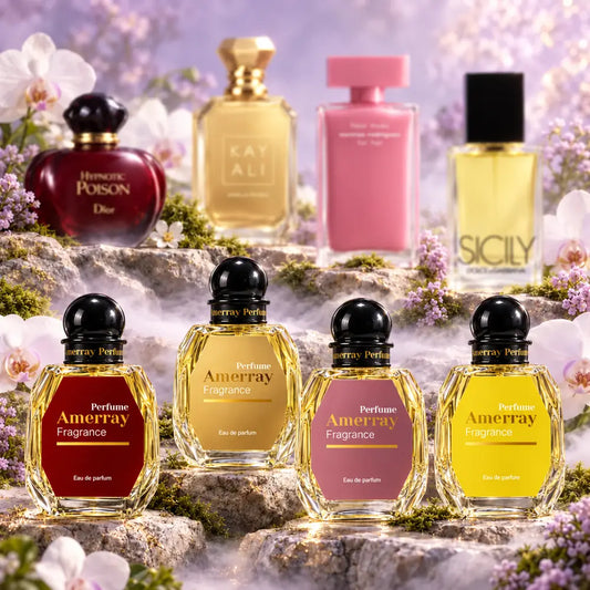 Pack 4 parfums femme Amerray N°10 – Hypnotic Poison, Vanilla Royale, Fleur Musc, Sicily