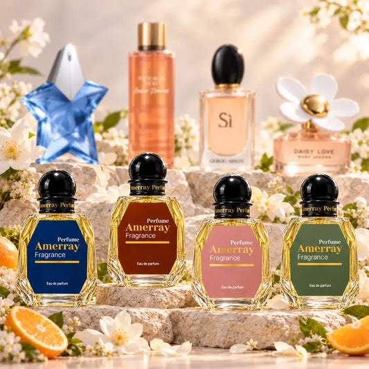 Pack 4 parfums femme Amerray N°11 – Angel, Amber Romance, Sì, Daisy Love