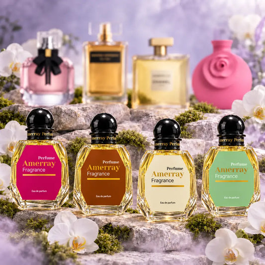 Pack 4 parfums femme Amerray N°14 – Mon Paris, Amber Musc, Gabrielle, Valentina Pink