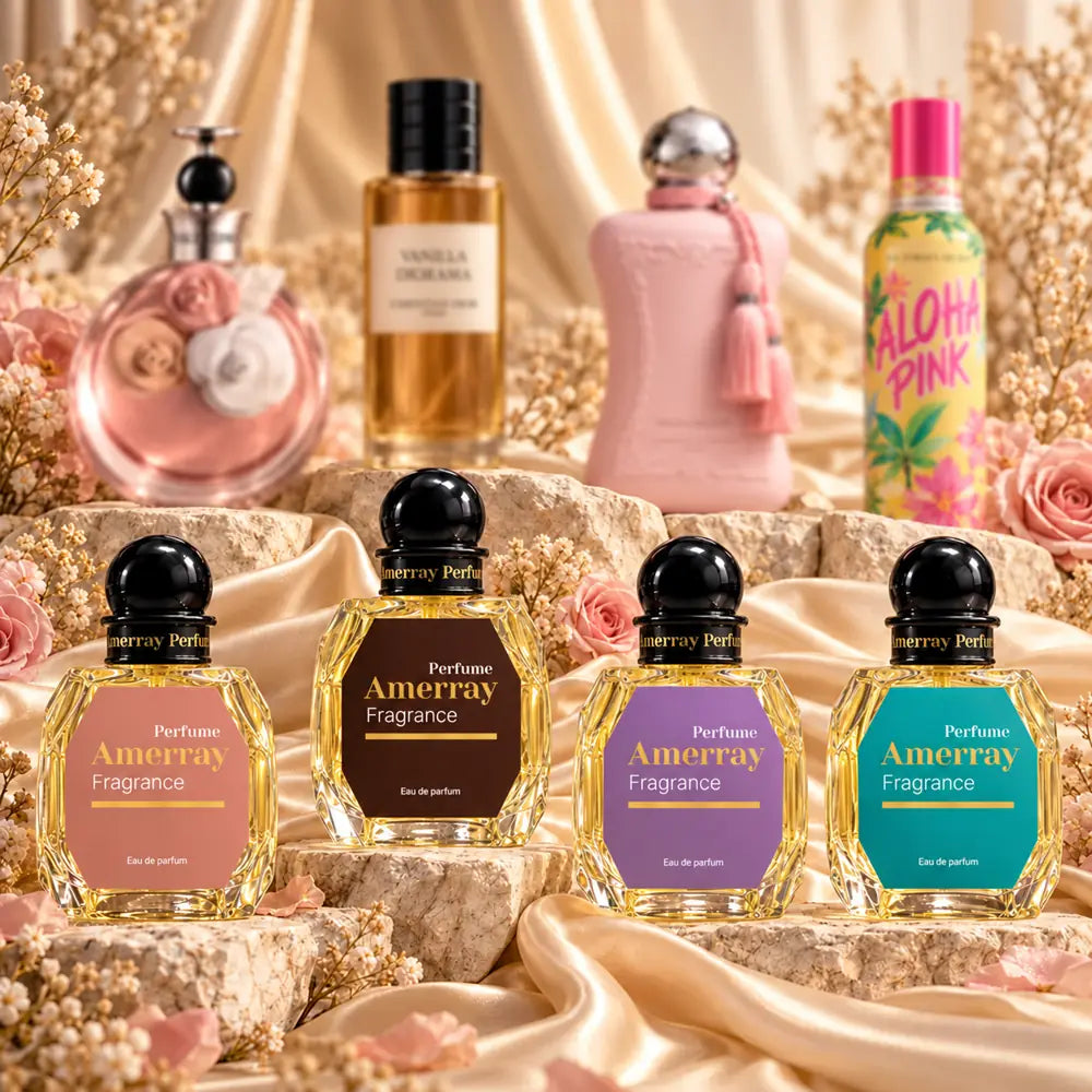Pack 4 parfums femme Amerray N°17 – Valentina, Vanilla Diorama, Delina Exclusif, Aloha Pink