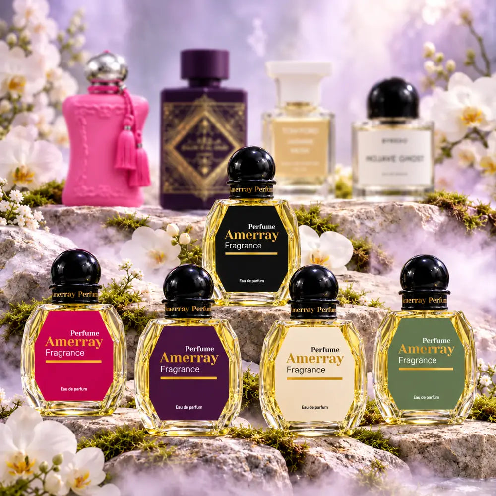 Pack 4 parfums femme Amerray N°34 – Oriana, Bade'e Al Oud Amethyst, Jasmine Musk, Mojave Ghost