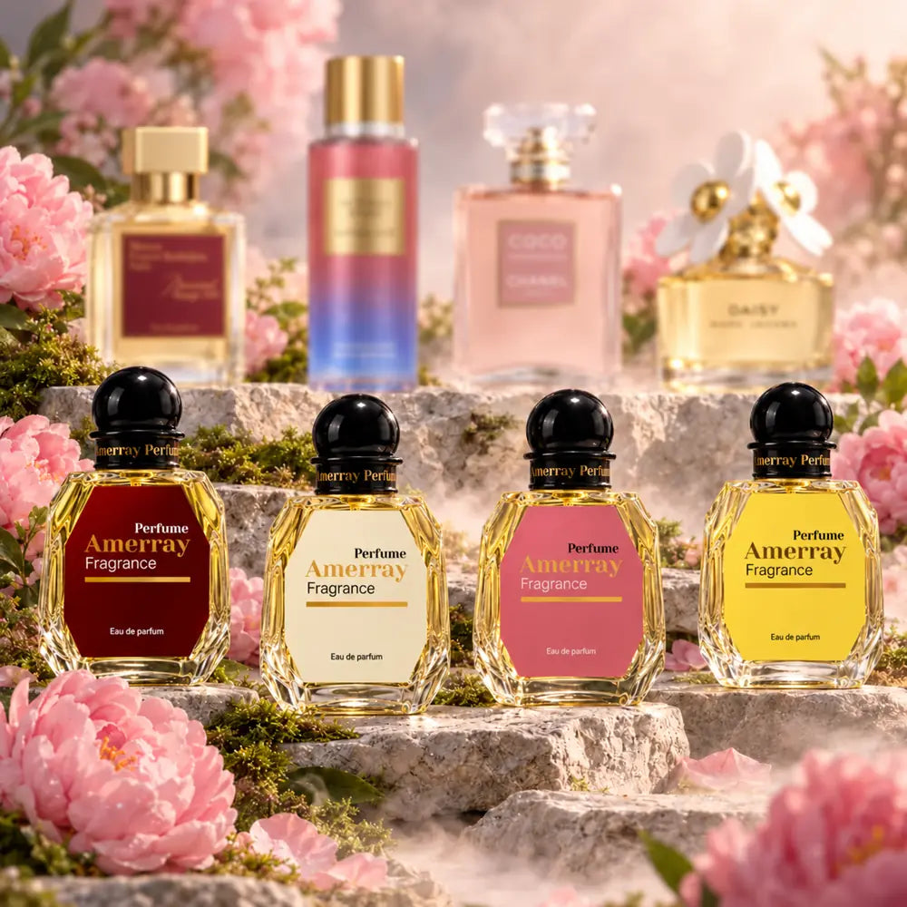 Pack 4 parfums femme Amerray N°4 – Baccarat Rouge 540, Vanilla Lace, Coco Mademoiselle, Daisy