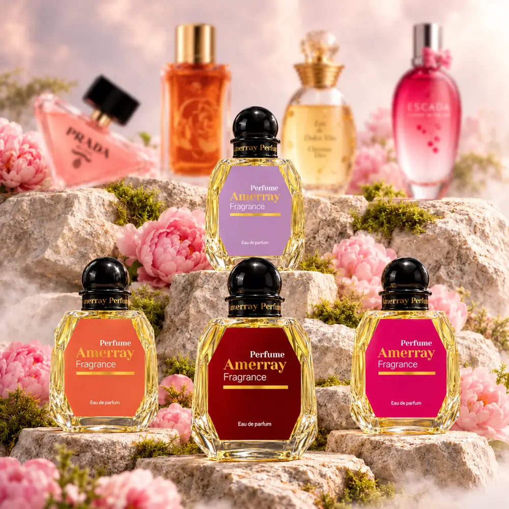 Pack 4 parfums femme Amerray N°40 – Paradoxe Intense, Oud Bouquet, Eau de Dolce Vita, Cherry in the Air