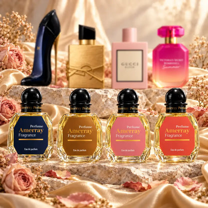 Pack 4 parfums femme Amerray N°5 – Good Girl, Libre Vanille Couture, Gucci Bloom, Bombshell Summer