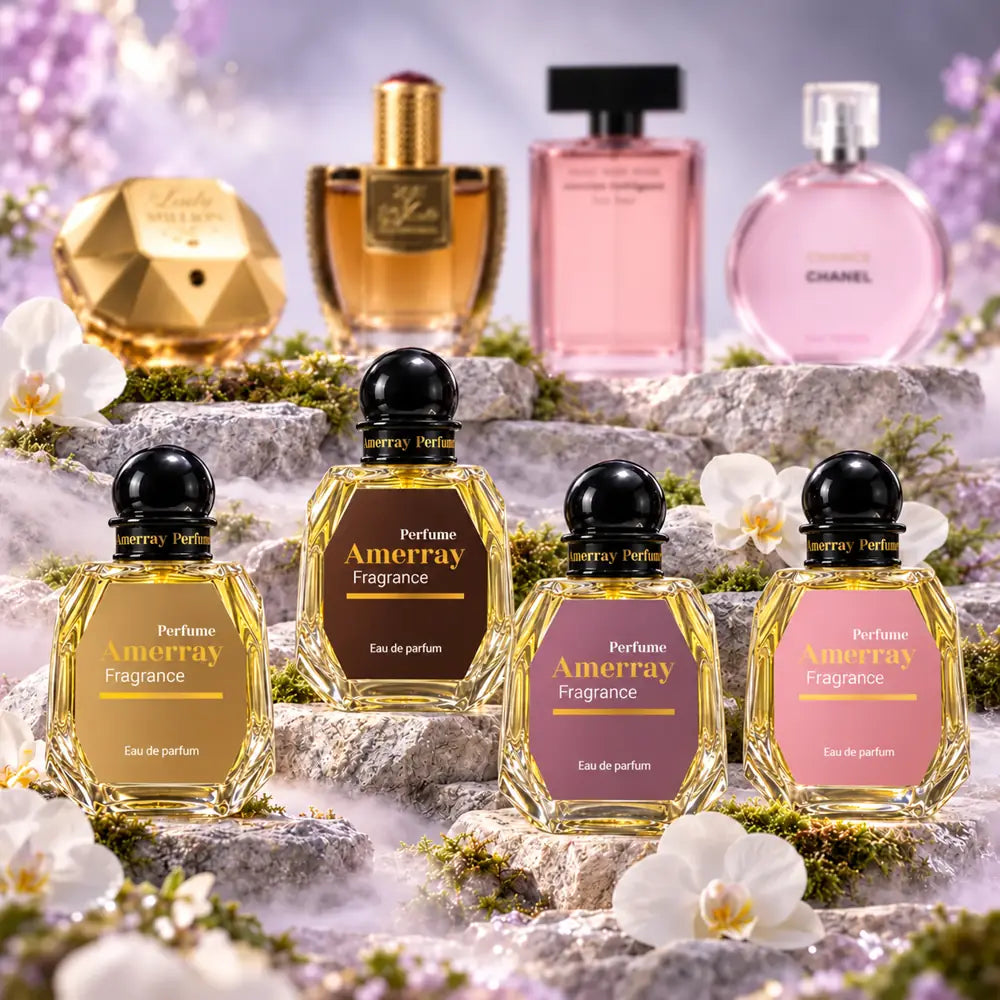 Pack 4 parfums femme Amerray N°6 – Lady Million, Oud Maknoon, Musc Noir Rose, Chance Eau Tendre