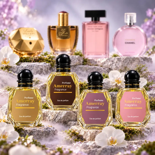 Pack 4 parfums femme Amerray N°6 – Lady Million, Oud Maknoon, Musc Noir Rose, Chance Eau Tendre