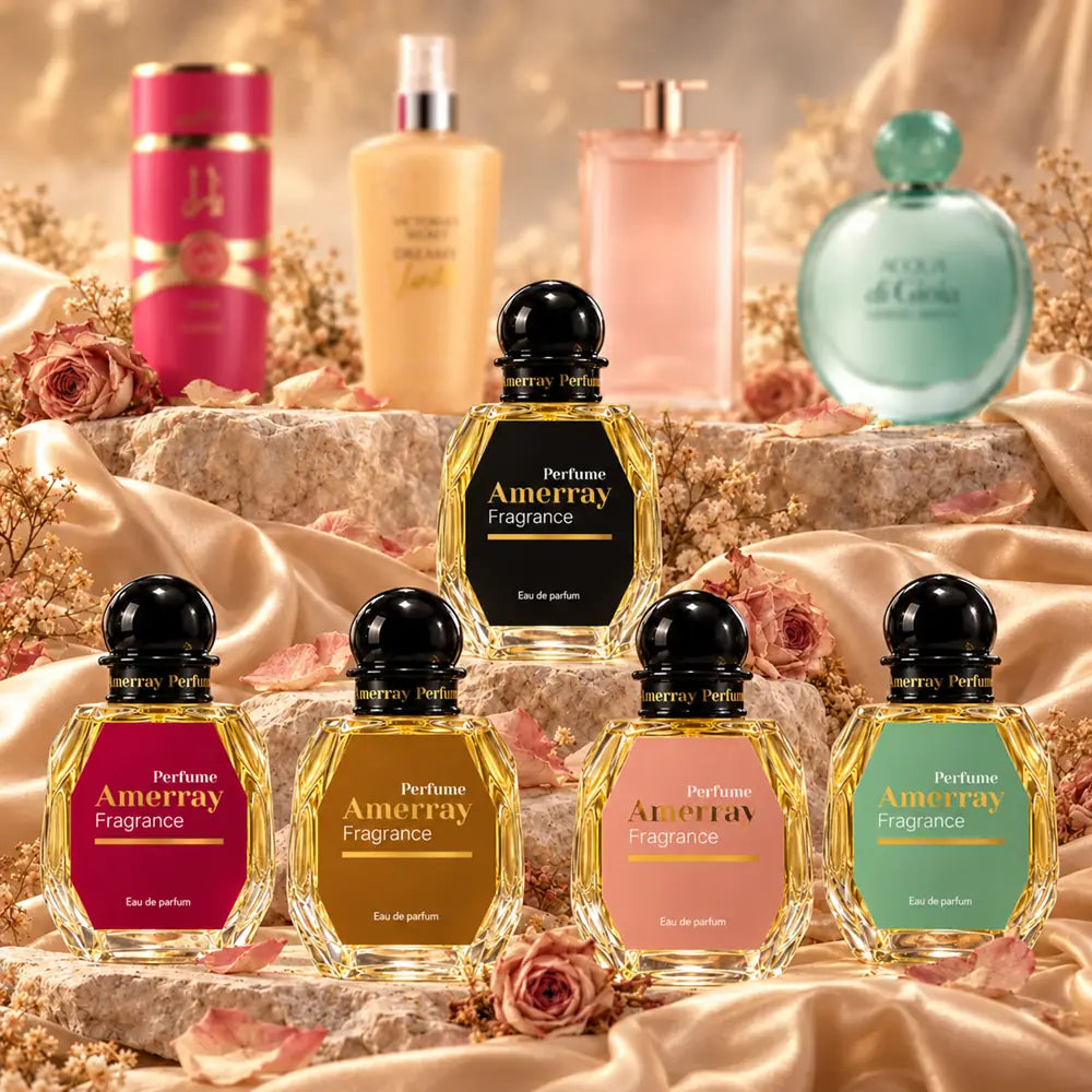 Pack 4 parfums femme Amerray N°9 – Yara Candy, Dreamy Vanilla, Idôle, Acqua di Gioia