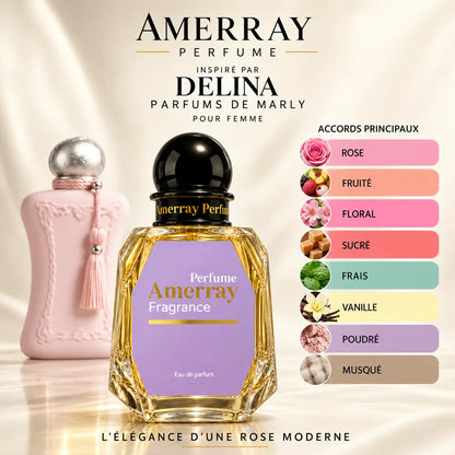 Amerray inspiré par Delina Parfums de Marly – accords rose · fruité · floral · sucré · frais · vanille · poudré · musqué