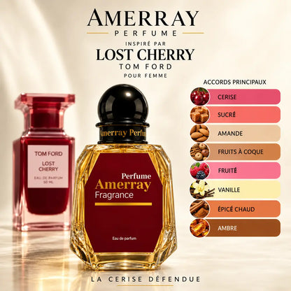 Amerray inspiré par Lost Cherry Tom Ford – accords cerise · sucré · amande · fruits à coque · fruité · vanille · épicé chaud · ambre