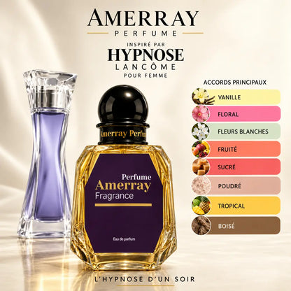Amerray inspiré par Hypnose Lancôme – accords vanille · floral · fleurs blanches · fruité · sucré · poudré · tropical · boisé