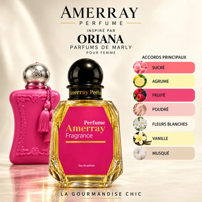 Amerray inspiré par Oriana Parfums de Marly – accords sucré · agrume · fruité · poudré · fleurs blanches · vanille · musqué
