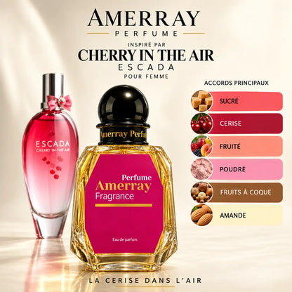 Amerray inspiré par Cherry in the Air Escada – accords sucré · cerise · fruité · poudré · fruits à coque · amande